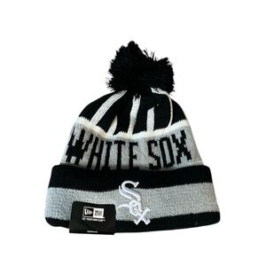 Chicago White Sox New Era Knit Pom Beanie MLB Winter Cap Black, Gray & White